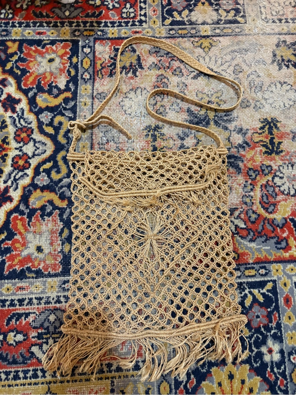 Vintage Macrame Cross Body Bag